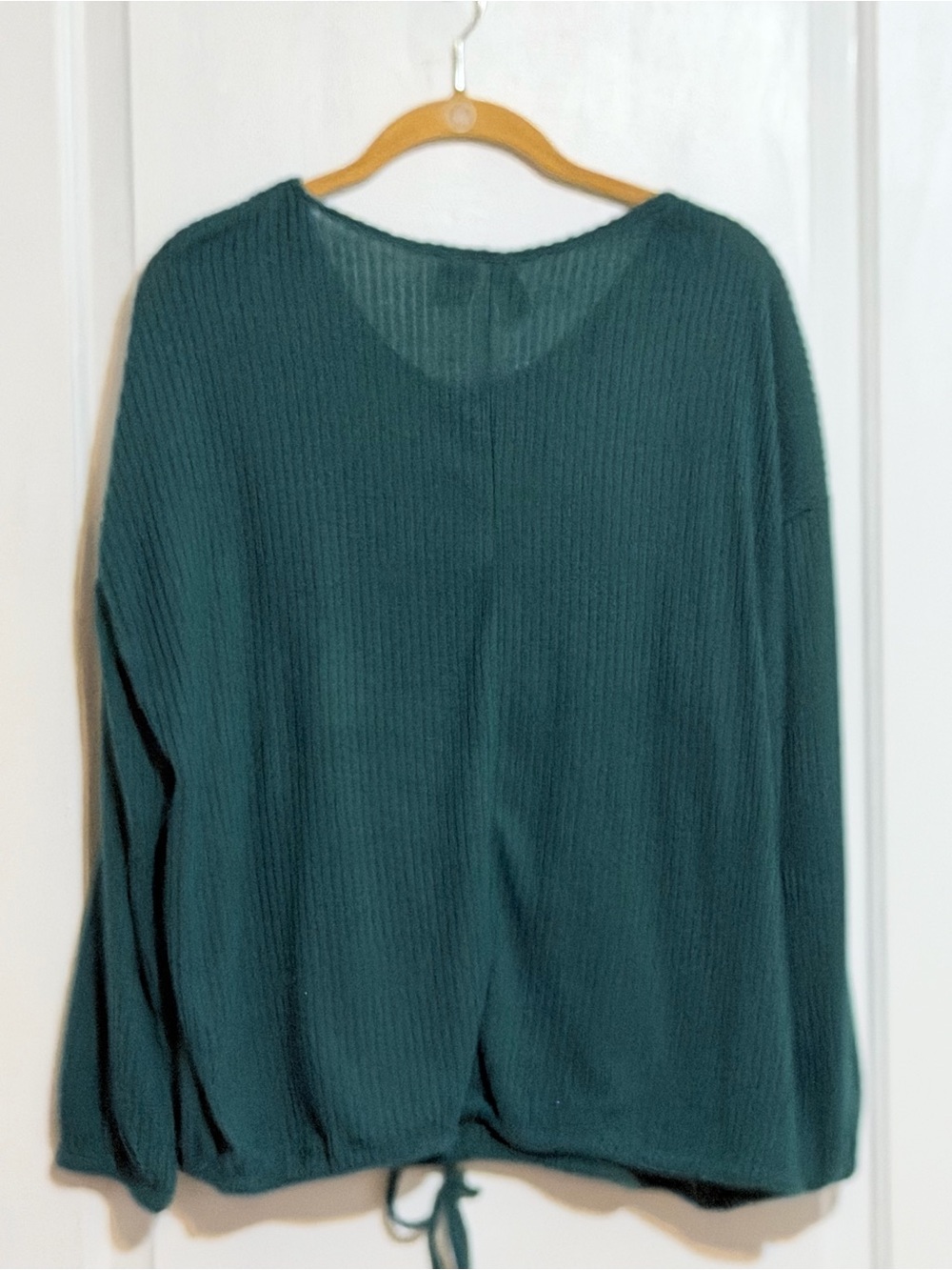 Kristin Nicole Forest Green Ribbed Long Sleeve Top - Picture 5 of 6